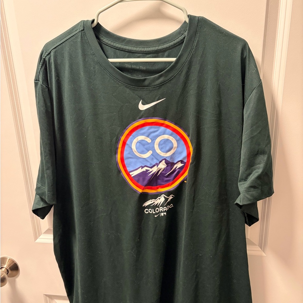 Nike Dark Green Colorado Rockies Graphic Tee